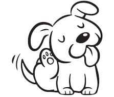 doodle van krabbend hondje